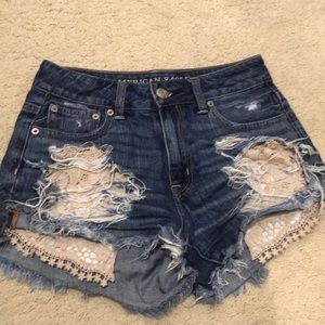 American Eagle Distressed High-Rise Jean Shorts